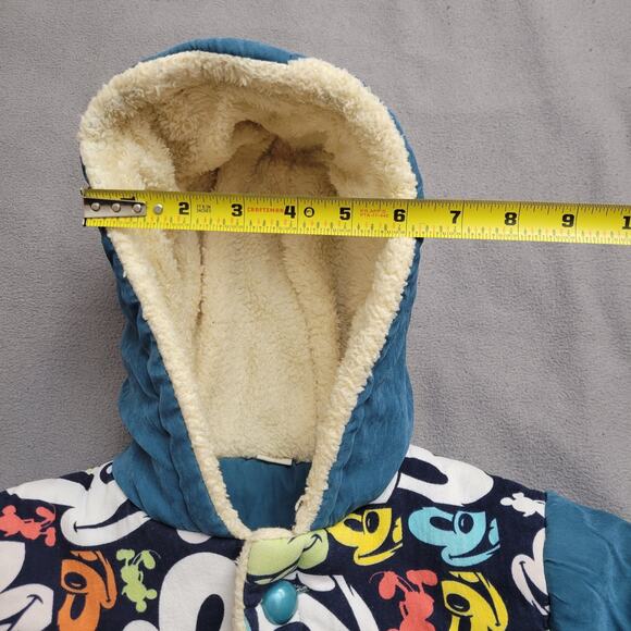 Mickey Winter Coat Toddler 3T Blue Hood Puffy Hands Pockets Lined Warm Outdoors - Picture 7 of 16